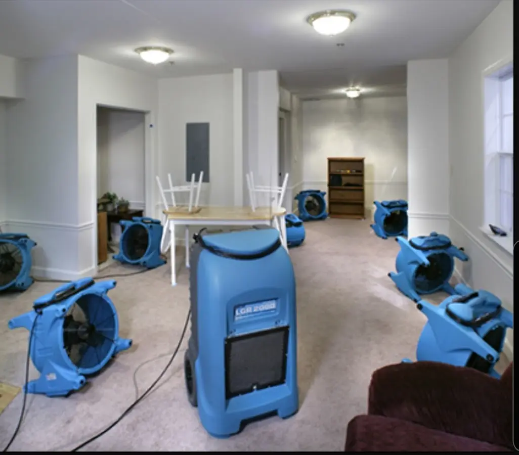 Air movers and dehumidifier setup for Water Extraction & Removal in Castroville
